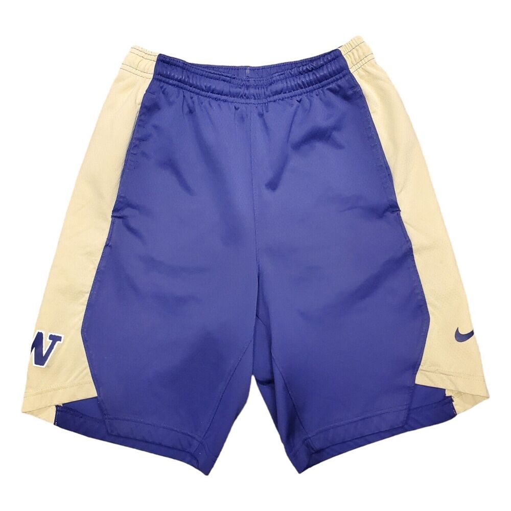 WASHINGTON HUSKIES Shorts Mens Small Purple Gold NIKE Swoosh College Basketball
